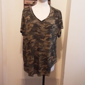 Style & Co. Camo print v-neck t-shirt, Size 3X